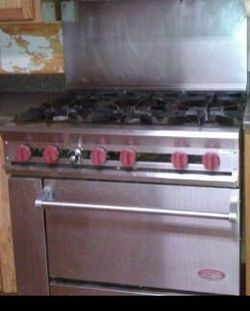 Stainless steel commercial stove