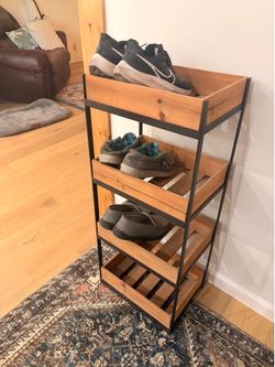 World Market 4-Tier Wood/Metal Storage Shelf