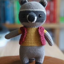 Raccoon Plushie Toy Handmade