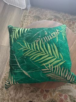 Green tropical accent pillows