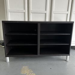 Black TV Stand with Shelves