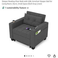 DURASPACE 36.6" Futon Chair Bed Convertible Chair 3-in-1 