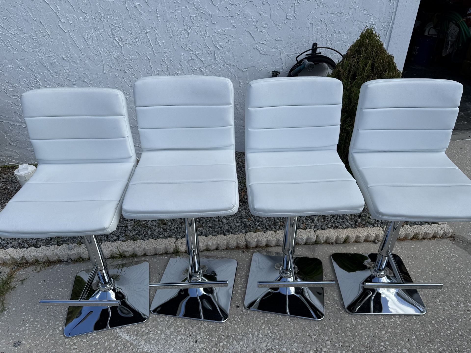 White Adjustable Bar Stools