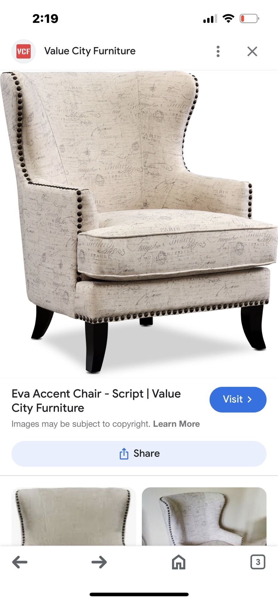 2 Eva Accent Chairs