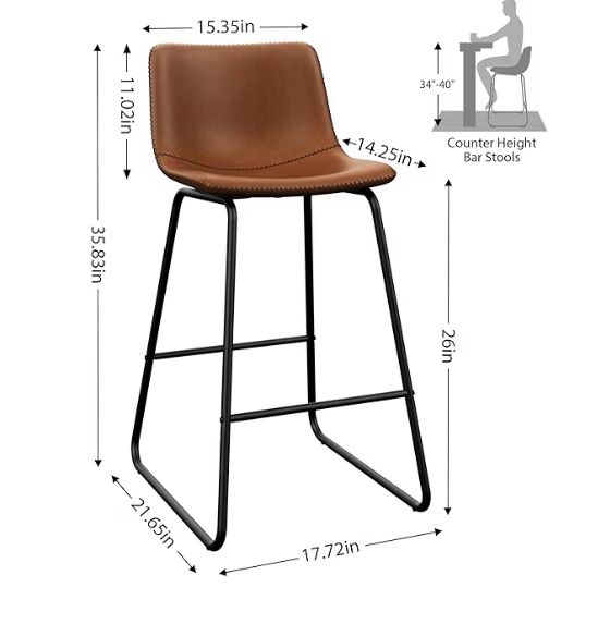 3 Barstools 35 Inches Tall New