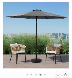 WestinTrends Paolo 9 Ft Outdoor Gray Umbrella Brand New
