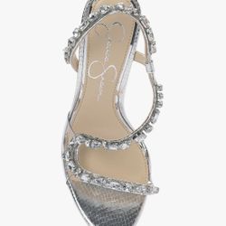 Jessica Simpson Metallic Snake Print Heels 