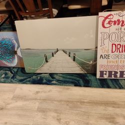 Canvas Wall Decor $15 Each Or $35 All 