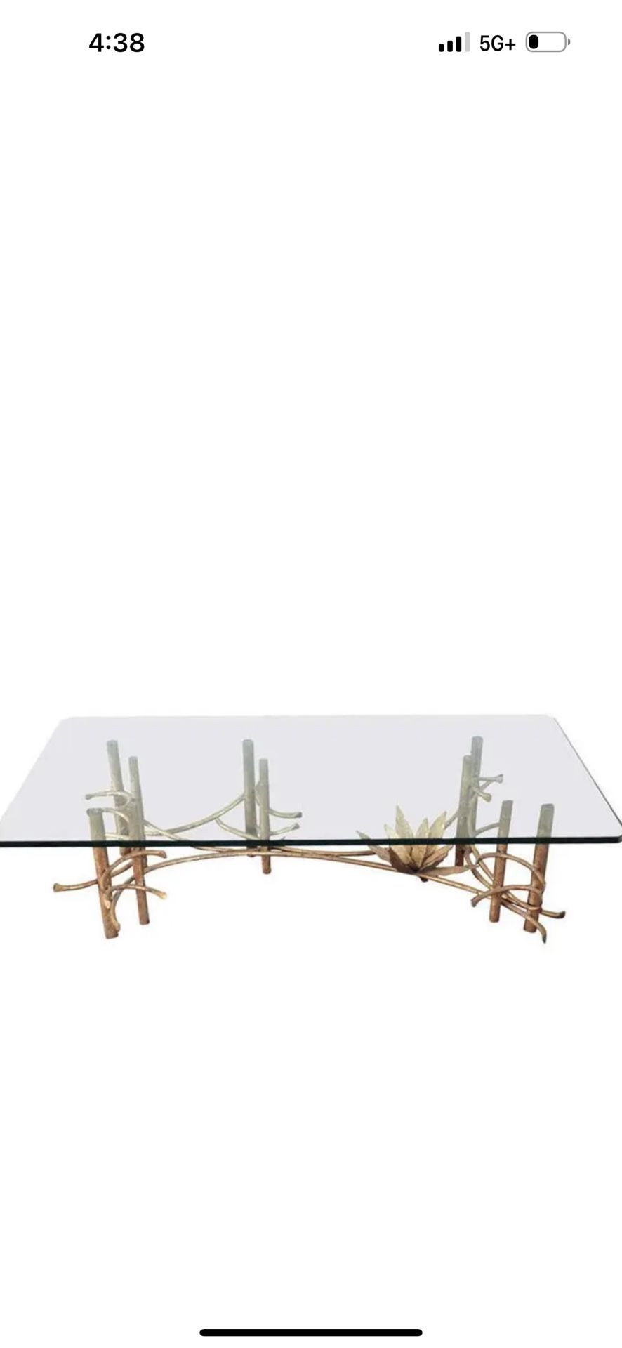 1970s Large Wrought Iron Desert Lotus Coffee Table | Silas Seandal