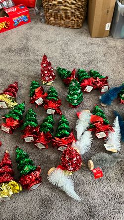 Mini Tinsel Christmas Trees Lot
