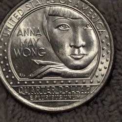 Anna May Woo 2022  Quarter In Mint Condition 