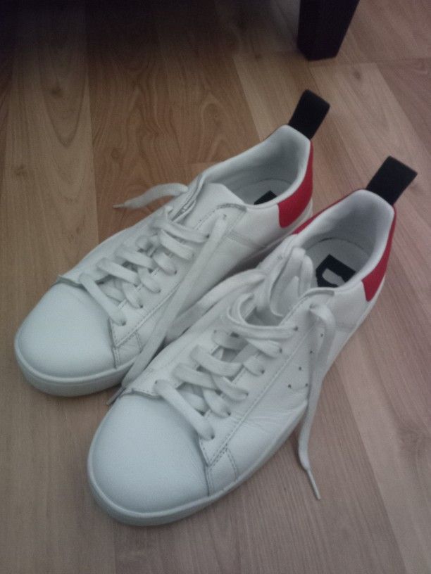 Men\'s Size 11 or 12 - Diesel, Leather, Red & White low top shoes 