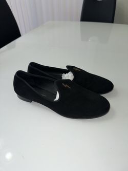 Giuseppe Zanotti Black Suede Slip On Logo Men's Casual Loafers Size 10