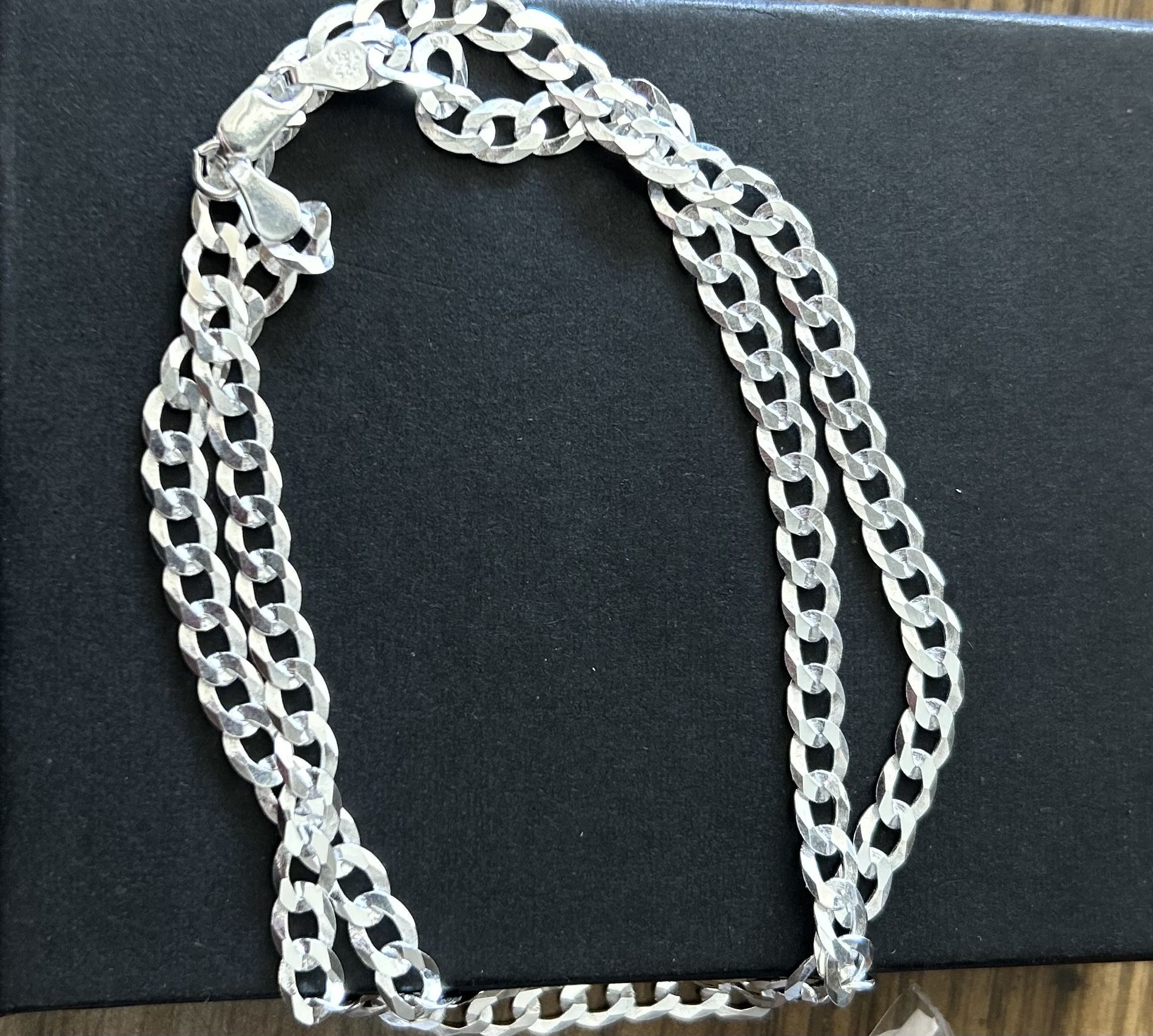 🔥 NEW Matching Cuban Link Chain & Bracelet Set – 925 Silver – Made in Italy
