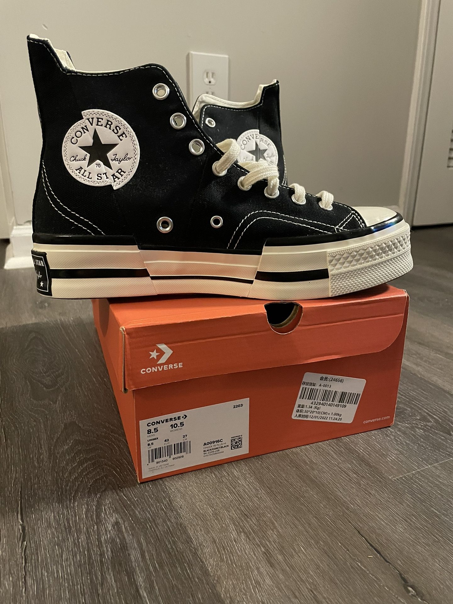 Converse Chuck Taylor All Star 70 Hi Plus canvas black white