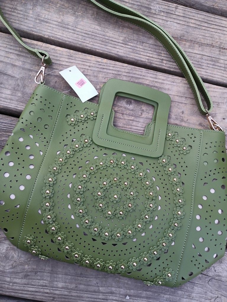 New With Tags Dazzle Handbag/ Crossbody Or Hand Handles 3 Available Red, Pink And Green
