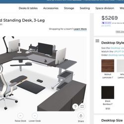 New In box UPLIFT L-Shaped electric Standing Desk W accessories / Thousands Off Retail Price 