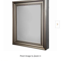 Pegasus 24 in. W x 30 in. H Framed Recessed or Surface-Mount Bathroom Medicine Cabinet with Deco Framed Door in Brushed Nickel
