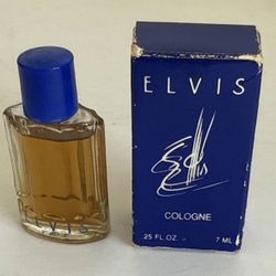 Elvis Cologne .25 Oz 7mL Mini Bottle in Original Box Vintage The KING