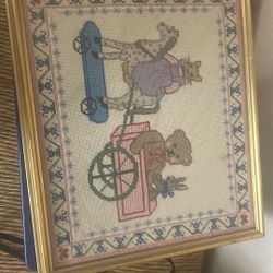 Babies Nursery Needlepoint Antique