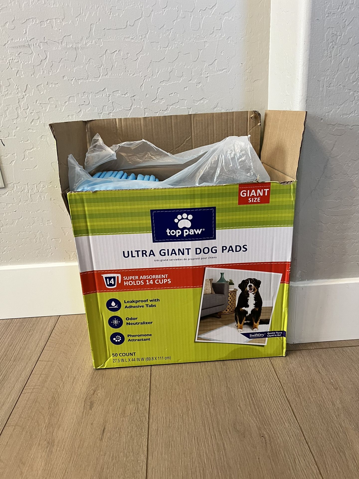 Top Paw Ultra XXL Dog Pads - 27.5"L x 44"W - Ultra Giant Dog Pee Pads