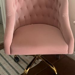 Velvet Blush And Gold Chair