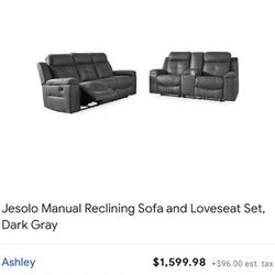 RECLINER LEATHER COUCH SET