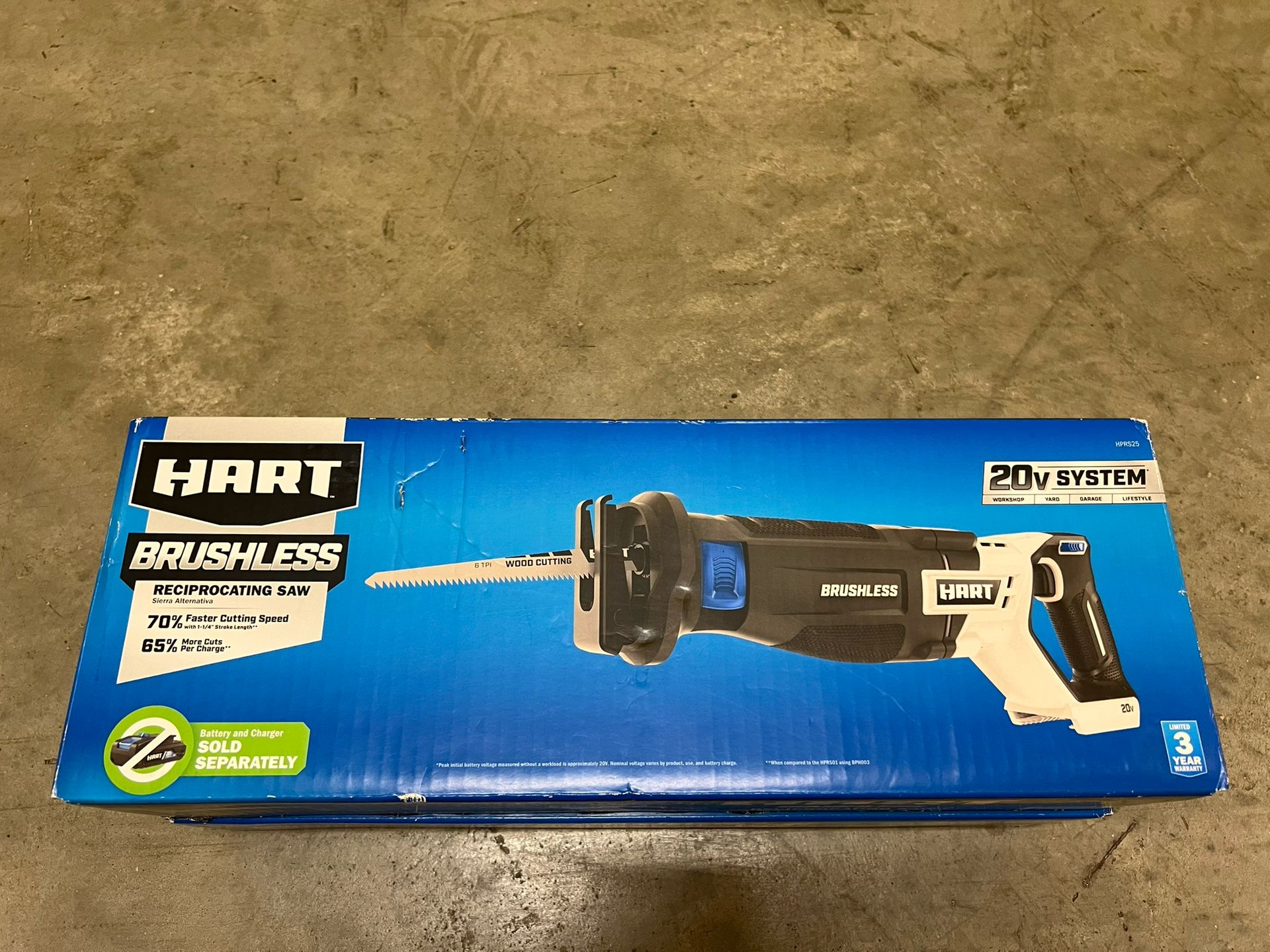 HART 20-Volt Battery-Powered Brushless Reciprocating Saw (Battery Not Included)