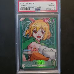 One Piece Card Game TCG Carret OP08-021 Alt Art PSA 10