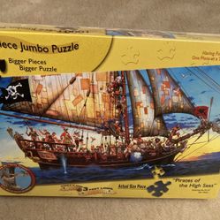 “Pirates of the High Seas”: 1000 Piece Jumbo Puzzle, New