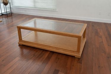Glass and Wood Coffee Table