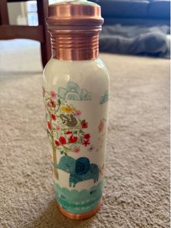 100% Pure Copper Water Bottle with Animal Print