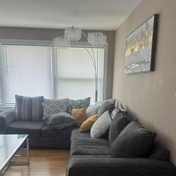 Grey Comfortable Soft Fabric Couch 🛋️ 