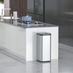 ELPHECO Square Stainless Steel 8 Gallon Sensor Trash Can with Lid, 30 Liter Automatic Kitchen Garbage Can, Slim Metal Trash Can for Home, Hotel, Offic