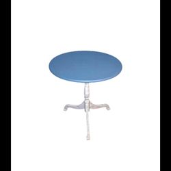 Coastal blue and white flip top end table/side table