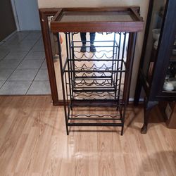 Wine Rack With Preparation And Serving Tray
