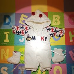 Baby winter quilted hooded coverall