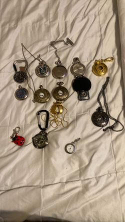 14  vintage working watches  some pocket watches and some unique watches