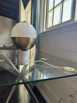 TABLE LAMP- MARBLE BASE + BRASS- $20 OBO
