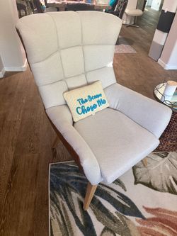 Burton Mid-century modern/Scandinavian design two tone high back chair