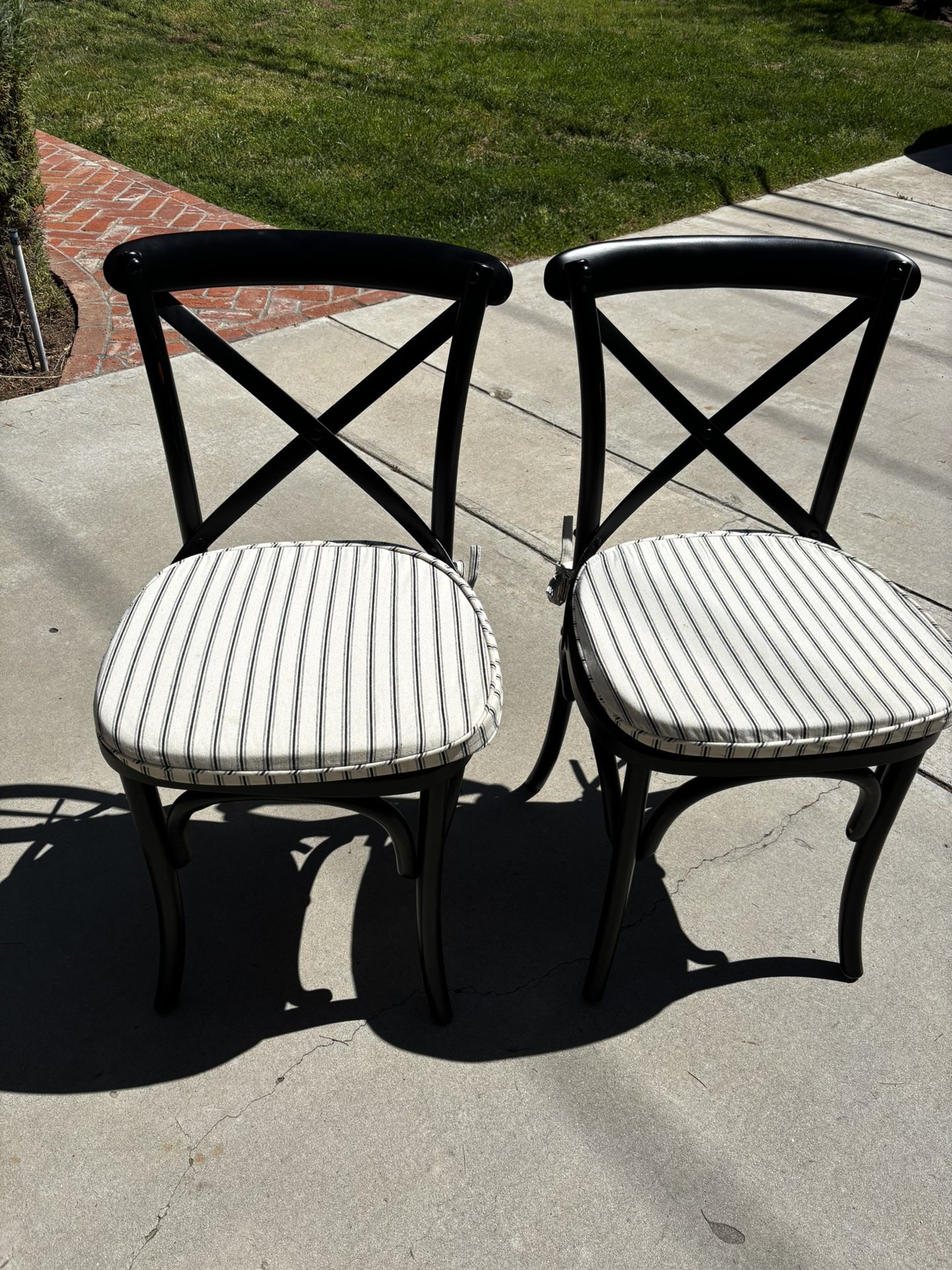 Pottery Barn Dining Chairs Set Of Two, Seat Cushions Included