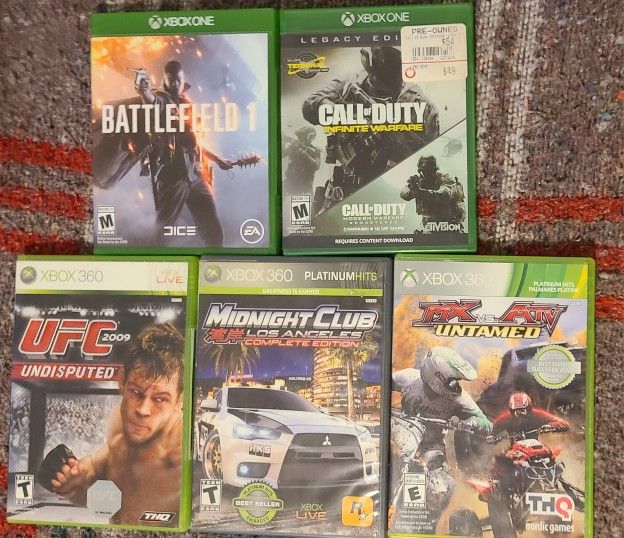 XBOX LOT OF 5 GAMES