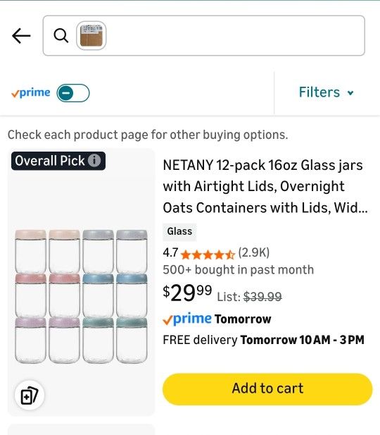12pk Jars With Lid