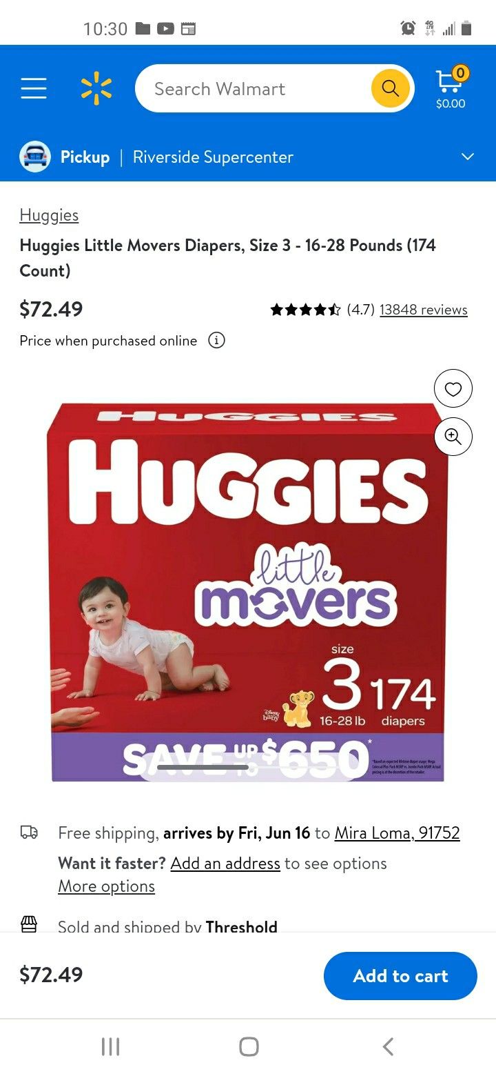 Huggies Little Movers Sizes 3 174 Count