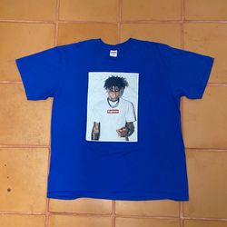 Supreme x NBA Youngboy photo tee FW23 royal size XL made in USA