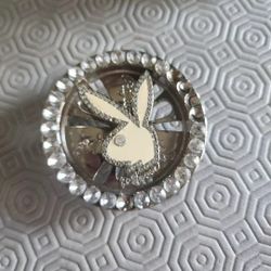 VINTAGE  GIRLS NEXT BOOR Playboy Bunny Spinning Rhinestone Belt Buckle 