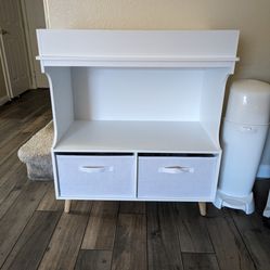 White Mid Century Diaper Changing Station