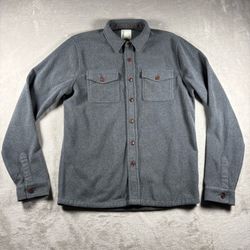 Vuori Aspen Shacket Men’s S Gray Polar Fleece Button Up Over Shirt V237 #2543
