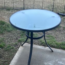 Glass Top Metal Patio Dining Table