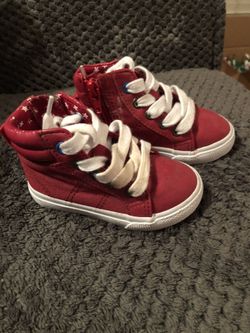 Boys red high tops size 5
